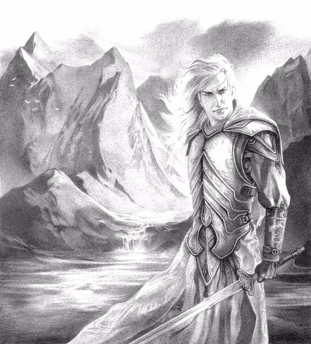 Glorfindel, ballpoint on paper (after Magali Villeneuve)